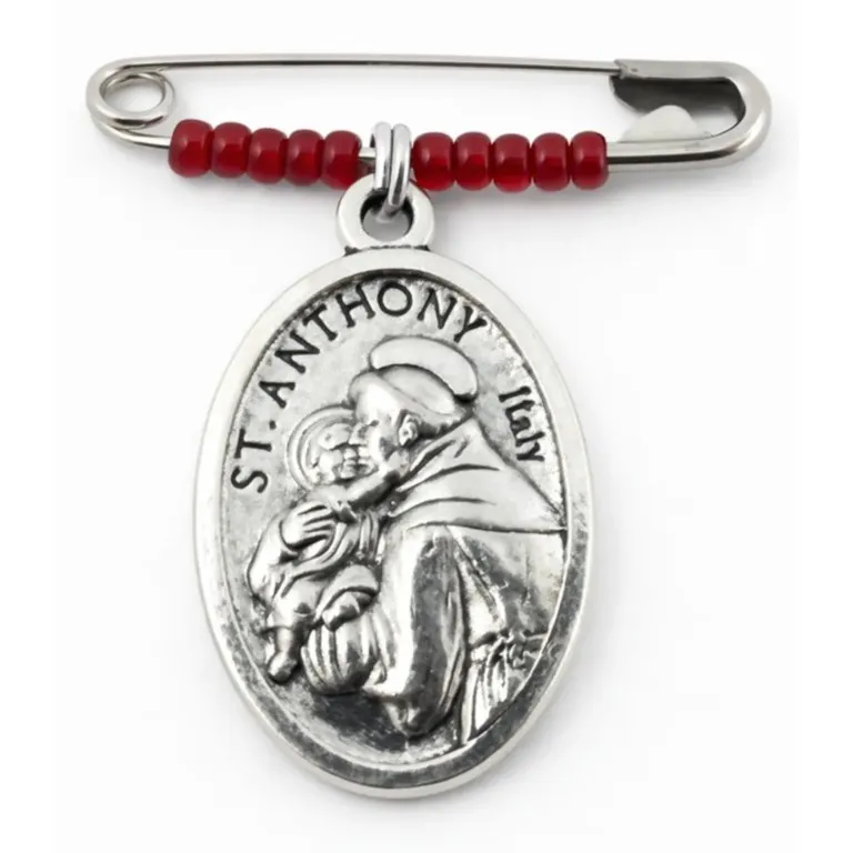 broche-corse-saint-antoine-de-padoue-argentee-perles-rouges.webp