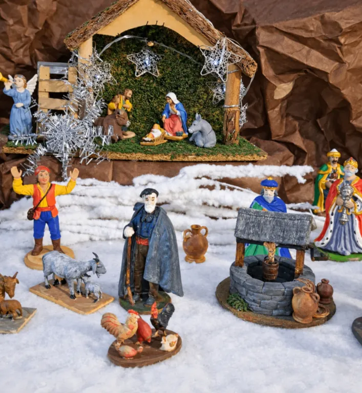 Crèche corse avec santons, animaux, puits et scène de la Nativité Fabbrica Corsa creche-corse-village-santons-scenes-animaux-fabbrica-corsa.webp