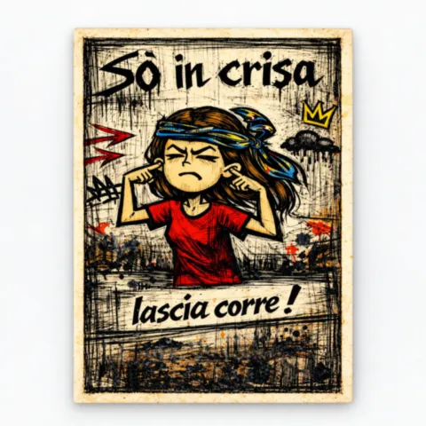 Nos affiches corses sont des créations graphiques proposées en tirages limités et numérotés. affiche-corse-so-in-crisa-lascia-corre-a2.webp