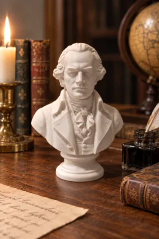 Buste de Pasquale Paoli présenté en décoration sur un bureau buste-pasquale-paoli-decoration-bureau-fabbrica-corsa.webp