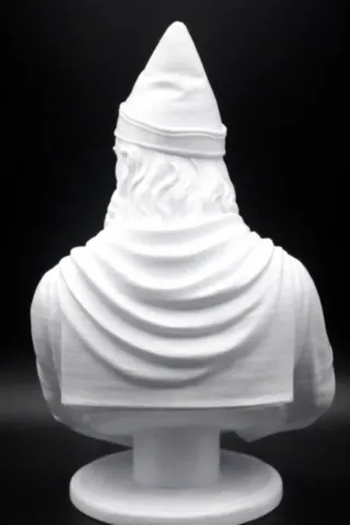 Figurine-corse-Dos du buste de Sambucucciu d’Alandu en PLA blanc Figurine-corse-buste-sambucucciu-alandu-15cm-dos.webp