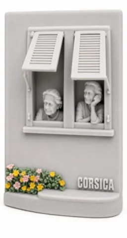 Figurine corse Memoria représentant deux femmes à la fenêtre figurine-corse-memoria-femmes-fenetre-vue-trois-quarts.webp