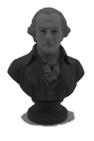 Buste de Pasquale Paoli, figurine 3d 11 cm-non peint-noir