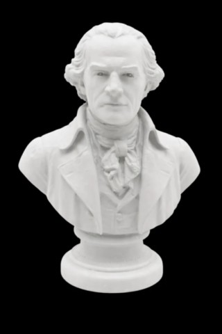 Buste de Pasquale Paoli, figurine 3d 11 cm-non peint-blanc