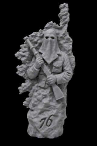Figurine corse 3D Sintinella 76 sur fond noir figurine-corse-3d-sintinella-76-fond-noir