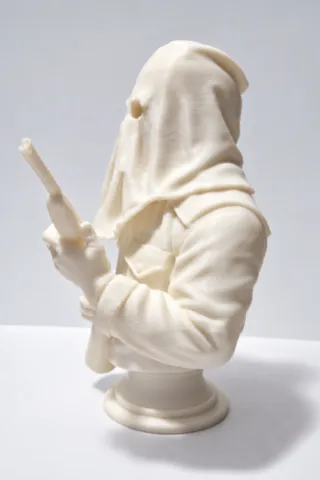 Buste Ribellu de 15 cm en PLA biosourcé, profil gauche, création Fabbrica Corsa. figurine-ribellu-corse-buste-15cm-profil-gauche.webp