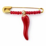 Bijou corse "piment rouge",broche collection "e breve". 