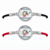 Bracelet "Sò in crisa lascia corre!" rouge et noir