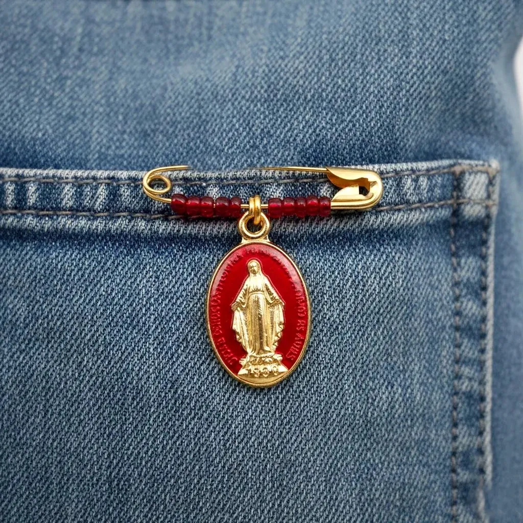 broche-corse-vierge-miraculeuse-rouge-portee