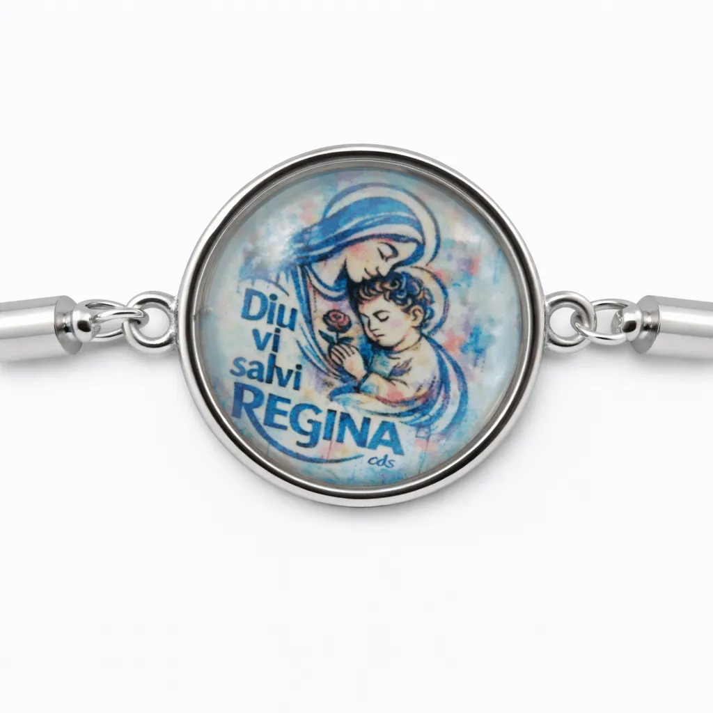 medaillon-vierge-enfant-bracelet-corse-detail